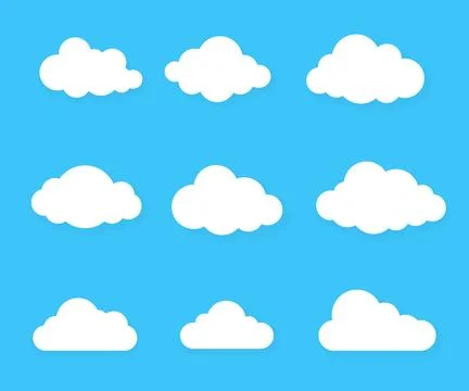 Clouds icon vector illustration Cloud symbol or logo different clouds set Stock Illustration