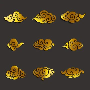 Clouds icon vector set. Stock Illustration