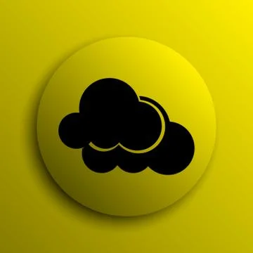 Clouds icon. Yellow internet button.. Stock Illustration