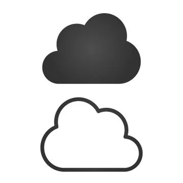 Clouds Icons. Black Flat Design and linear. Vector Illustration. Stock Illustration