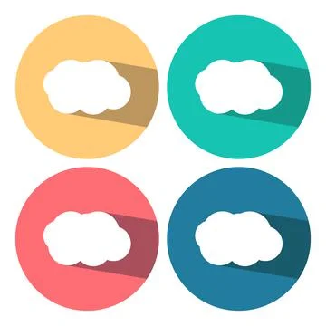 Clouds icons isolated with long shadow. Vector illustration Stock Illustration