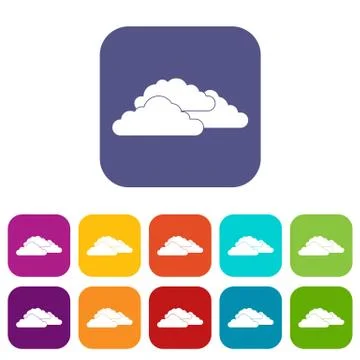 Clouds icons set Stock Illustration