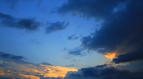 Clouds, illuminated by the setting sun Stock Footage 40513271