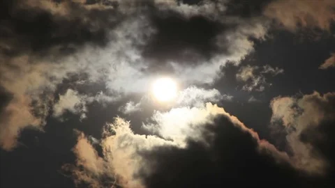 Clouds illuminated in sunlight Stock Footage 72981653