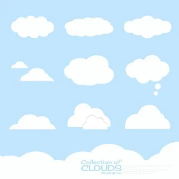 Clouds illustration collection Stock Illustration