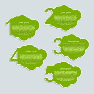 Clouds infographics number options. Stock Illustration