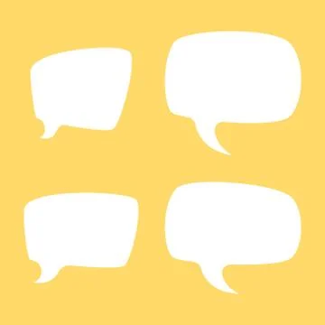 Clouds to insert text on white background. Vector illustration in trendy flat Иллюстрация