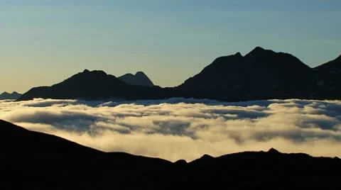 Clouds inside the Valnontey valley, Gran Paradiso NP, Italy Stock Footage 10589257