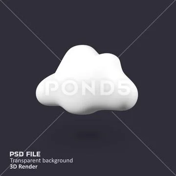 Clouds isolated 3d render icon illustration PSD Template
