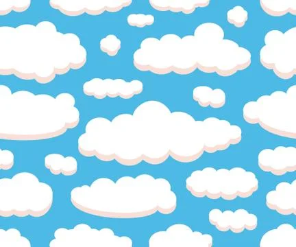 Clouds isolated on blue sky seamless pattern background for your design. Grap Stockillustratie