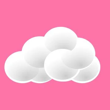 Clouds isolated on pink background. Vector illustration. Stock Illustration