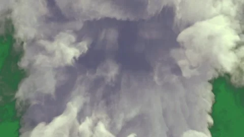 Clouds on it bunch of blue sky grass in the cloud smoke isolated on green Stock Footage 336858670