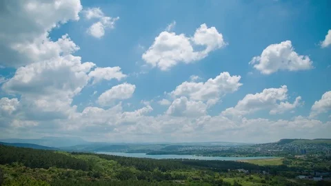 Clouds in the Lake 4k Stock Footage 77066558
