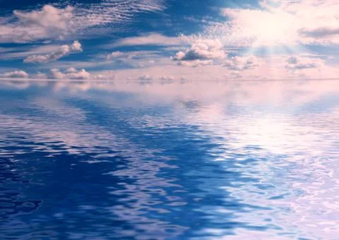 Clouds lake water reflections Stock Photos