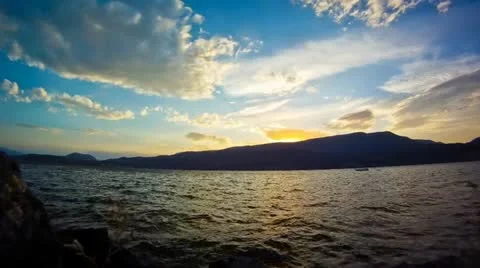 Clouds by the Lakeshore Stock Footage 12527480