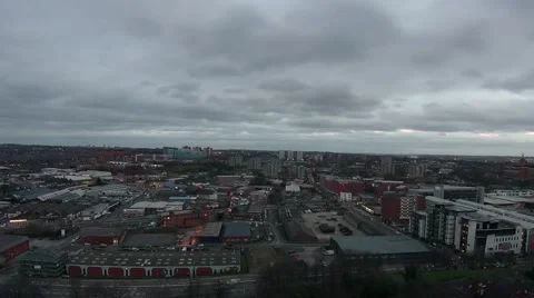 Clouds Landscape Time Lapse Over The City Of Leeds, UK Stock Footage 59582187