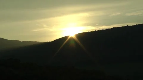 Clouds of lemon colour at a sunset. Time lapse 스톡 동영상 8559568