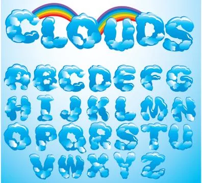 Clouds letters Stock Illustration