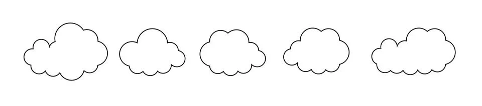 Clouds line art icon. Databases networking software image cloud and synoptics イラスト素材