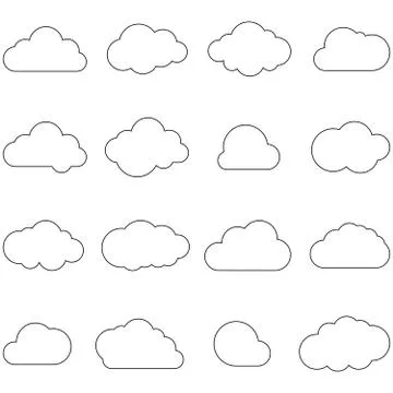 Clouds line art icon. Storage solution element, databases, networking, softwa Stock Illustration