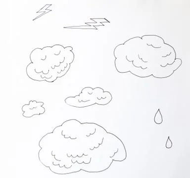 Clouds line art icon. Storage solution element, databases, networking, softwa イラスト素材