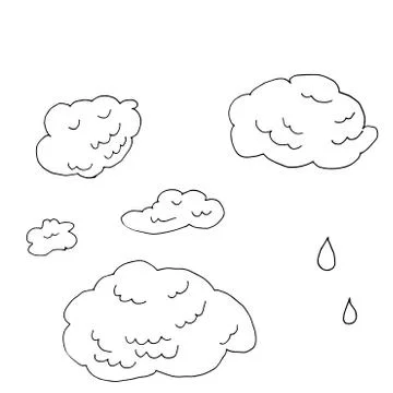 Clouds line art icon. Storage solution element, databases, networking, softwa Stockillustratie
