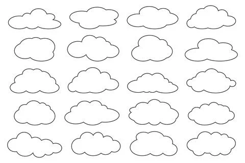 Clouds line art icon. Storage solution element, databases, networking Stock Illustration