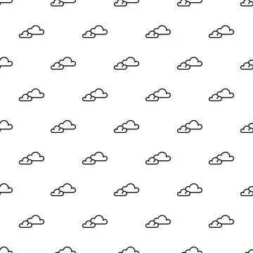 Clouds line art pattern representing weather and sky Illustrazione stock