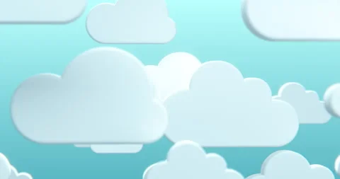 Clouds Loop Blue Sky in a 3D animation Stock Footage 251452673