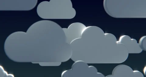 Clouds Loop Night in a 3D animation Stock Footage 251451775