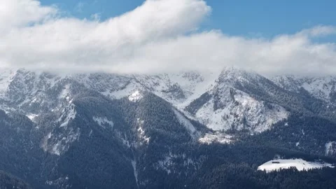 Clouds in the mauntain in winter Stock Footage 320076620