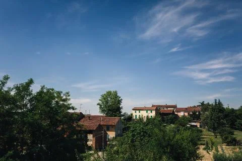 Clouds on the meadow Stock Photos