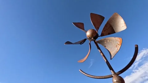 Clouds &amp; Metal Pinwheel Timelapse Stock Footage 255751274