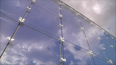 Clouds in modern building window timelapse, time lapse 1080p. N094 64x Stock Footage 43066862