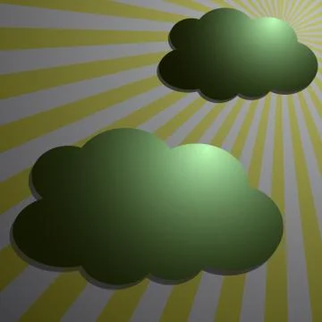 Clouds with the moon radial rays Stock Illustration