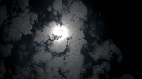 Clouds Moon TimeLapse 1 Stock Footage