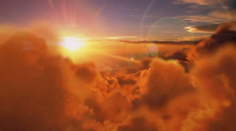 Clouds morning  fly. Flying through clouds Video stock 37706007
