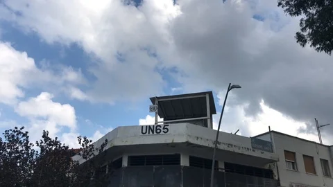 Clouds in Motion Above United Nations Watchtower in Nicosia, Cyprus Stock Footage 103096749