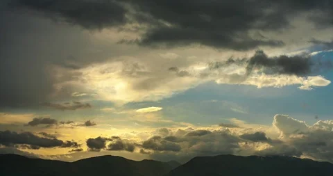 Clouds on Mount Sirente Stock Footage 89389355