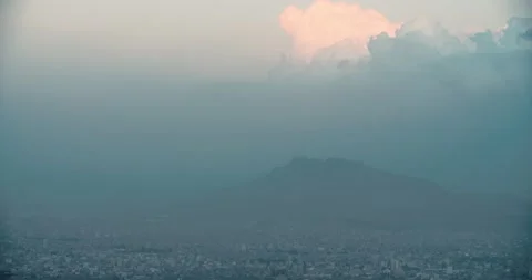 Clouds, mountain and slope in the city of Sana'a Stock Footage 236589203