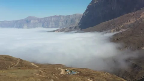 Clouds in the mountain gorge of Dagestan Stock Footage 286058423