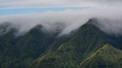 CLOUDS ON THE MOUNTAIN PICO RUIVO Stock Footage 292270176