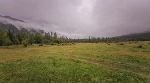 Clouds in the mountain valley. Stock Footage 54378062