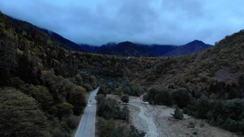 Clouds in the mountains 4K Endless expanses of nature, a dried clay field with Stock Footage 98162504