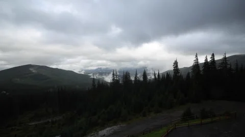 Clouds in the mountains in the Carpathians Video stock 64170511