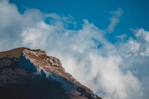 Clouds in the mountains Stock Photos