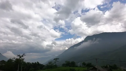 Clouds in the mountains time lapse Stock Footage 155827214