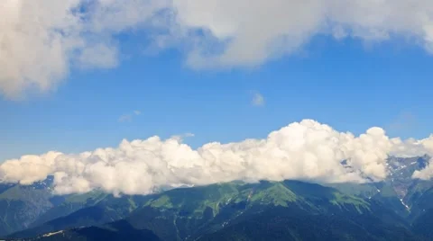 Clouds in the mountains. TimeLapse. Rosa Khutor. Sochi, Russia. 1280x720 Vídeo Stock 53607145