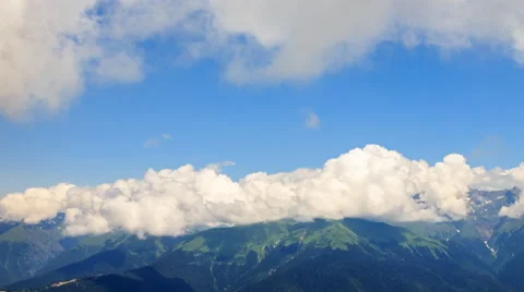 Clouds in the mountains. TimeLapse. Rosa Khutor. Sochi, Russia. 4K 動画素材 53607773