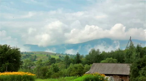 Clouds in the mountains,Carpathians Stock-Footage 43218332